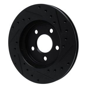 Chrysler Town & Country Brake Rotor (1) - Front Left - R1 Concepts - Drilled & Slotted - Black - `96-`00